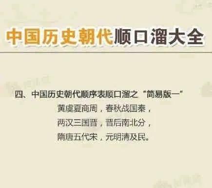 中国朝代顺序表口诀最简单（朝代顺序排列口诀表）(图5)