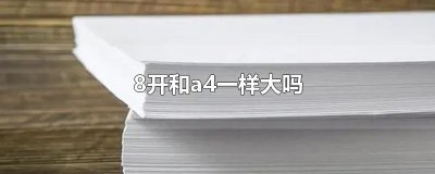 ​8开和a4一样大吗