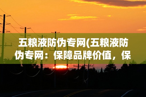 五粮液防伪专网(五粮液防伪专网：保障品牌价值，保障消费者利益)