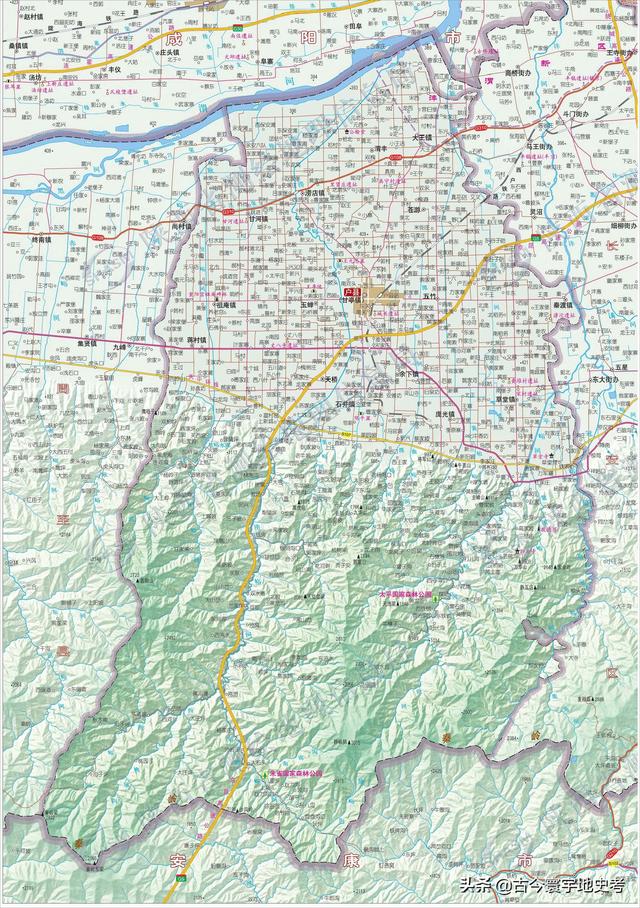 陕西省地图介绍简略（陕西省各市县地图）(103)
