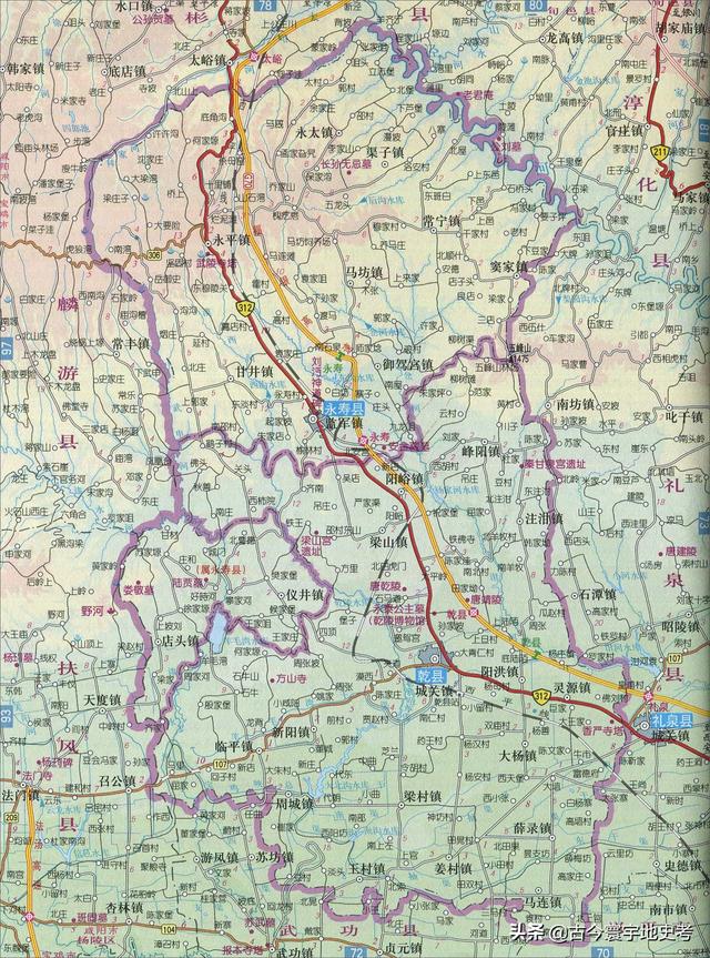 陕西省地图介绍简略（陕西省各市县地图）(78)
