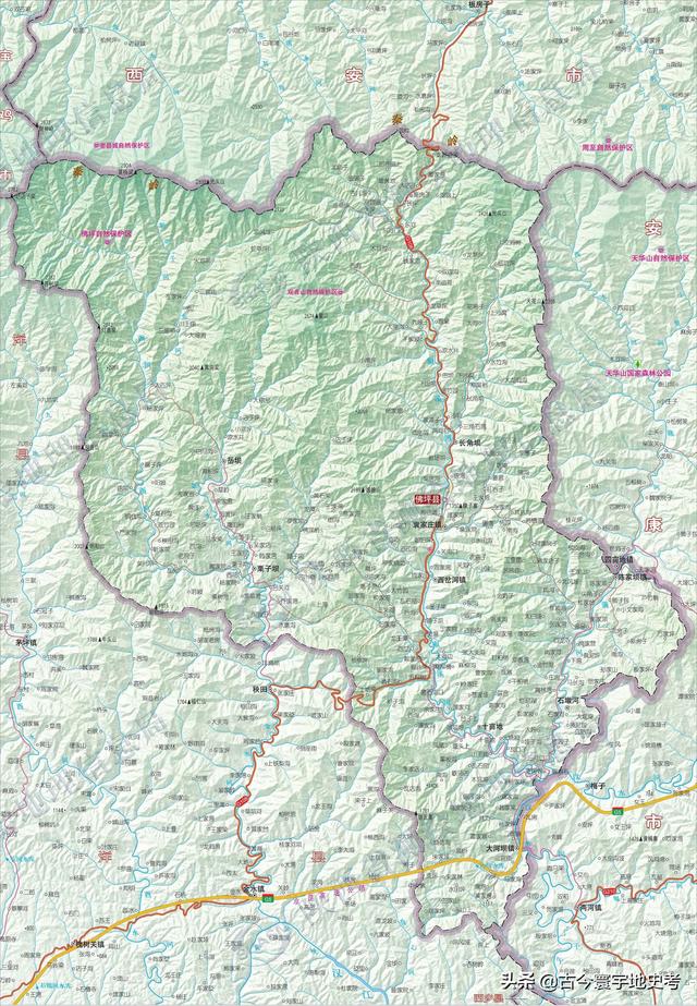陕西省地图介绍简略（陕西省各市县地图）(134)