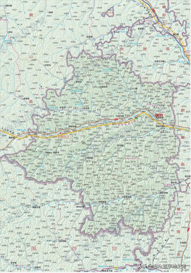 陕西省地图介绍简略（陕西省各市县地图）(205)
