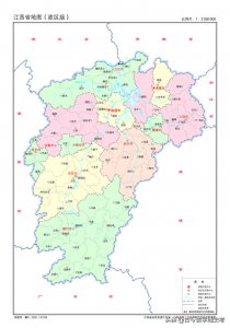 ​江西省地图在全国的位置（江西省各市县地图）