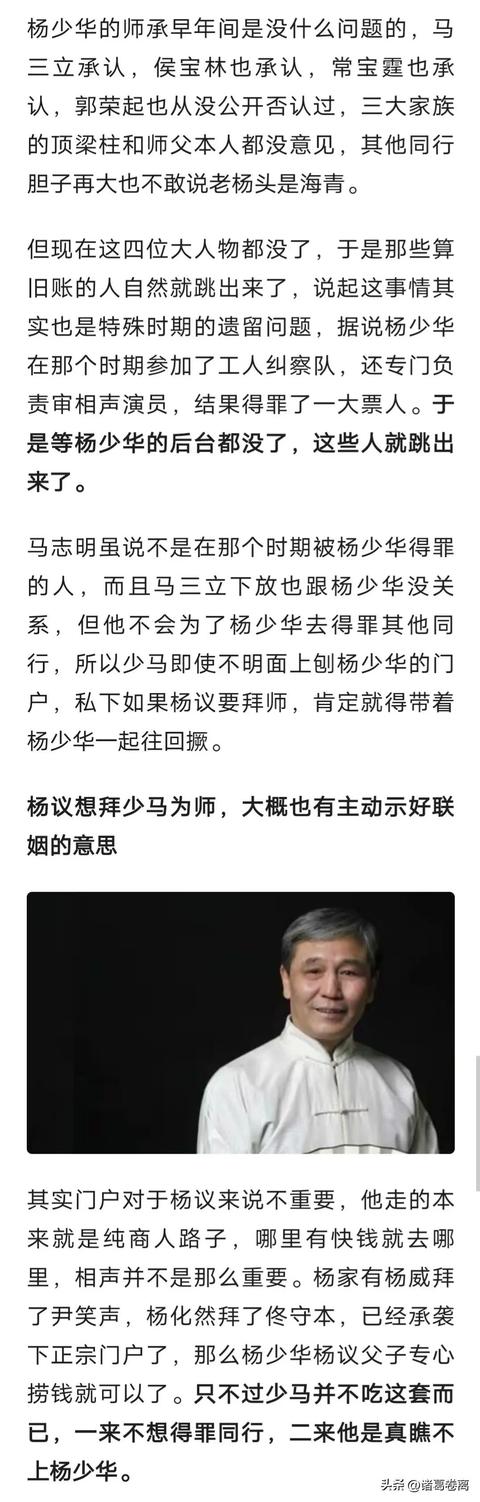 杨议是杨少华收养的吗（杨议拜师马志明为何遭拒）(7)