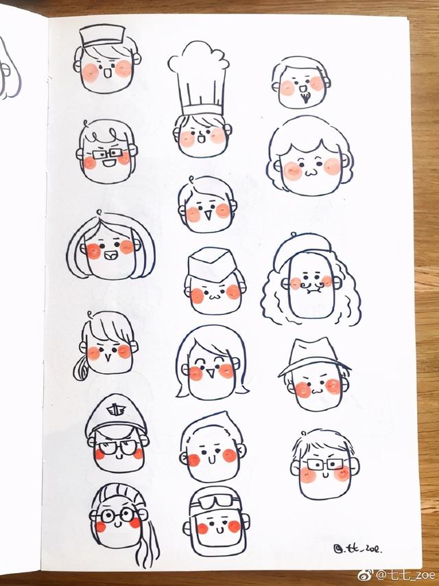 超级好看简易头像可爱卡通简笔画（各种简笔画小头像）(4)