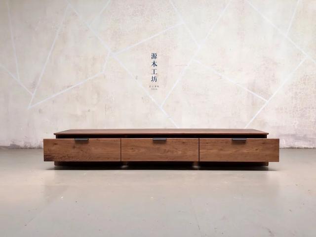 极简轻奢黑胡桃木实木家具（共生形态越朴素越高级极简黑胡桃木定制家具）(11)
