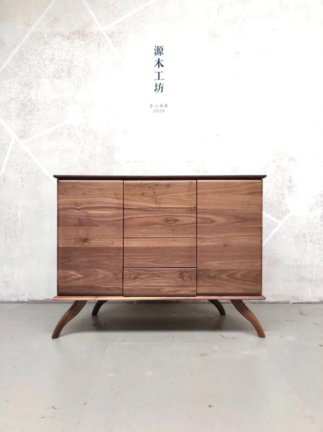 极简轻奢黑胡桃木实木家具（共生形态越朴素越高级极简黑胡桃木定制家具）(12)