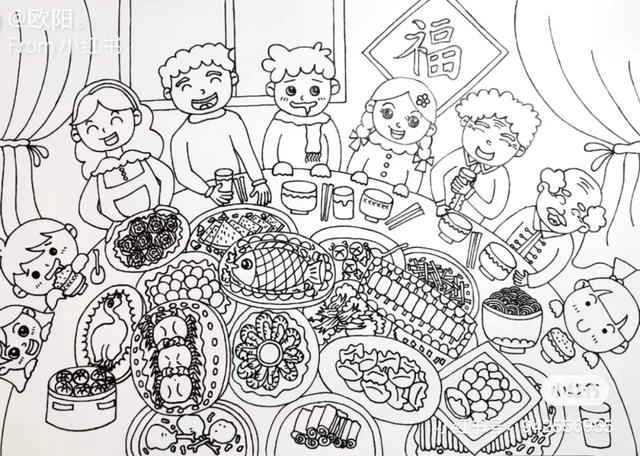 简单而又漂亮的元旦画（60张童趣十足的元旦）(43)