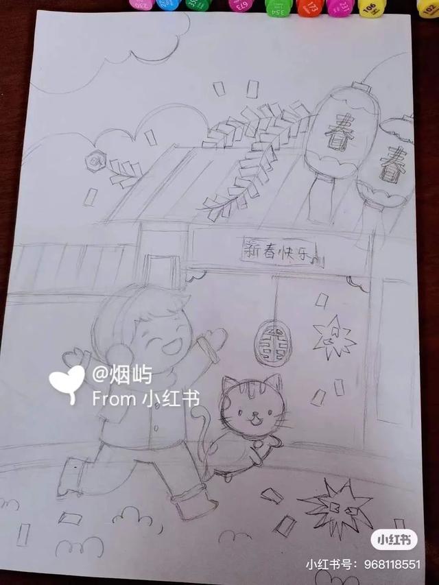 简单而又漂亮的元旦画（60张童趣十足的元旦）(45)