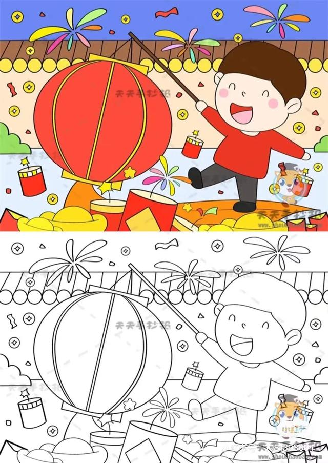 简单而又漂亮的元旦画（60张童趣十足的元旦）(19)