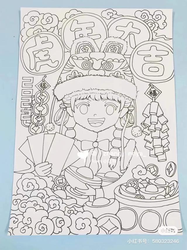 简单而又漂亮的元旦画（60张童趣十足的元旦）(1)