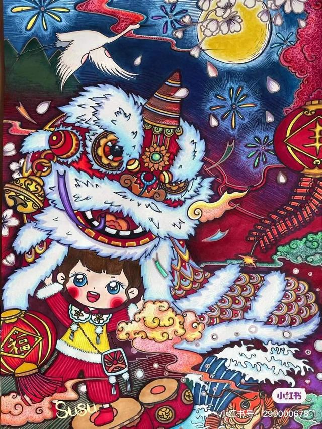 简单而又漂亮的元旦画（60张童趣十足的元旦）(16)