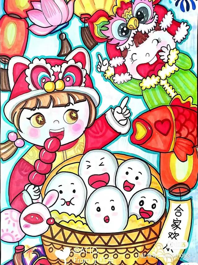 简单而又漂亮的元旦画（60张童趣十足的元旦）(8)