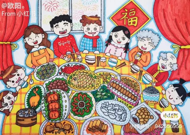 简单而又漂亮的元旦画（60张童趣十足的元旦）(44)