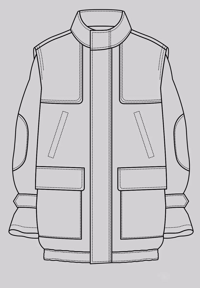 服装平面款式图画法（款式设计服装款式图正背面）(49)