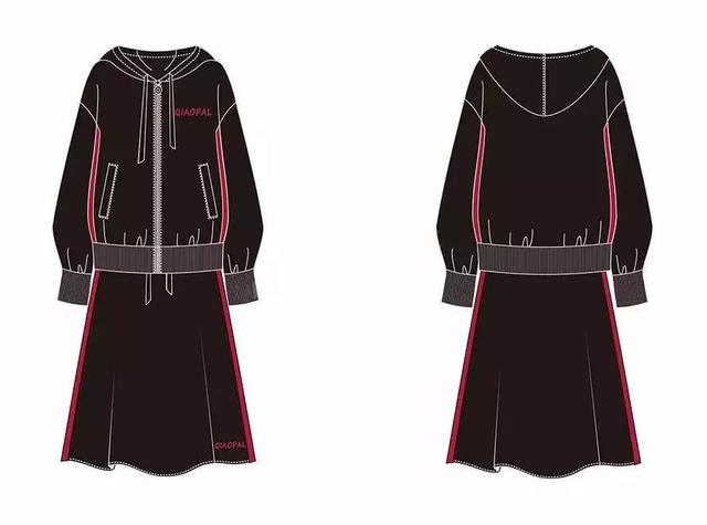 服装平面款式图画法（款式设计服装款式图正背面）(10)
