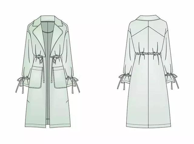 服装平面款式图画法（款式设计服装款式图正背面）(24)