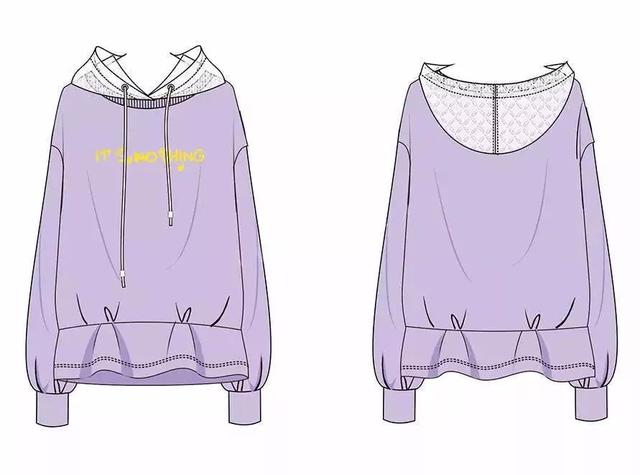 服装平面款式图画法（款式设计服装款式图正背面）(20)