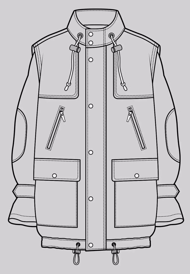 服装平面款式图画法（款式设计服装款式图正背面）(50)