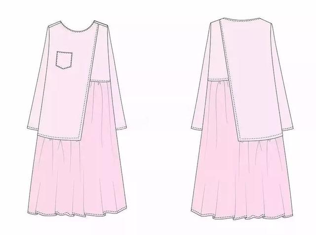 服装平面款式图画法（款式设计服装款式图正背面）(32)