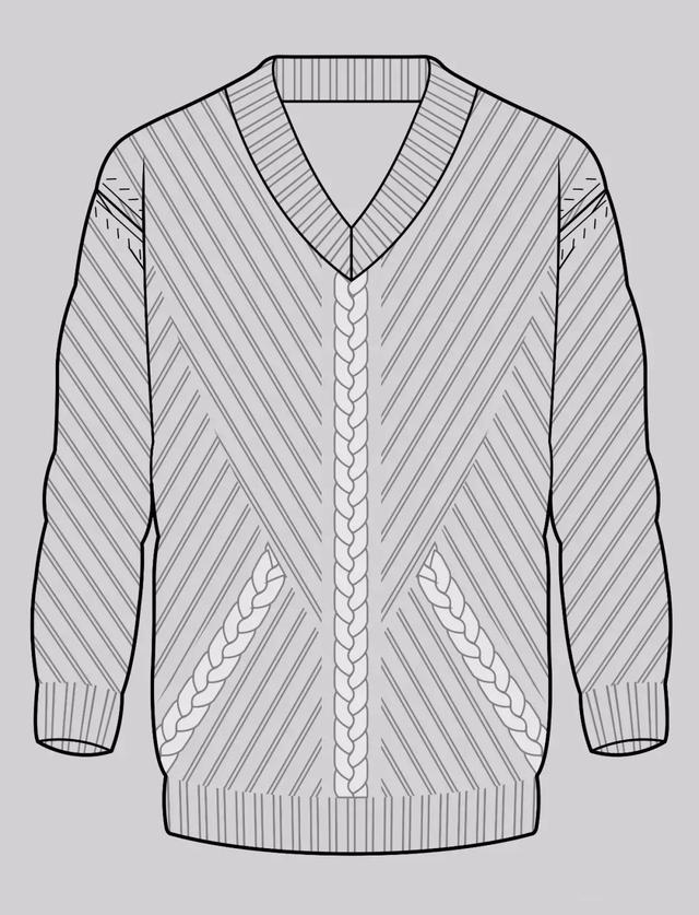服装平面款式图画法（款式设计服装款式图正背面）(55)