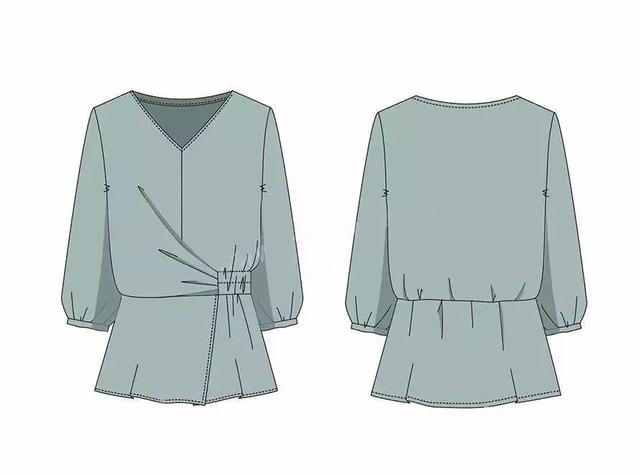 服装平面款式图画法（款式设计服装款式图正背面）(44)
