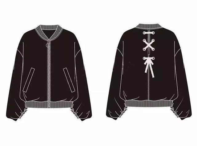 服装平面款式图画法（款式设计服装款式图正背面）(6)