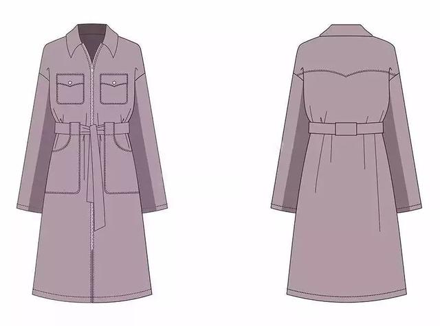服装平面款式图画法（款式设计服装款式图正背面）(4)