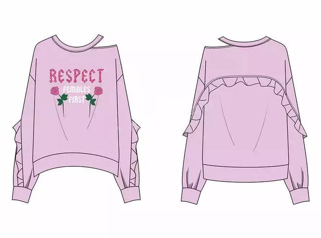 服装平面款式图画法（款式设计服装款式图正背面）(11)