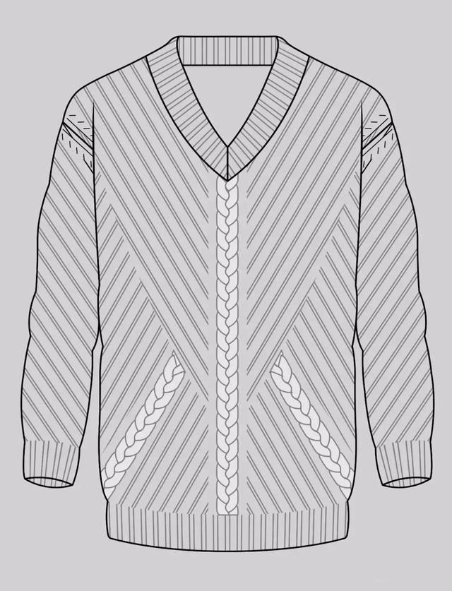 服装平面款式图画法（款式设计服装款式图正背面）(54)