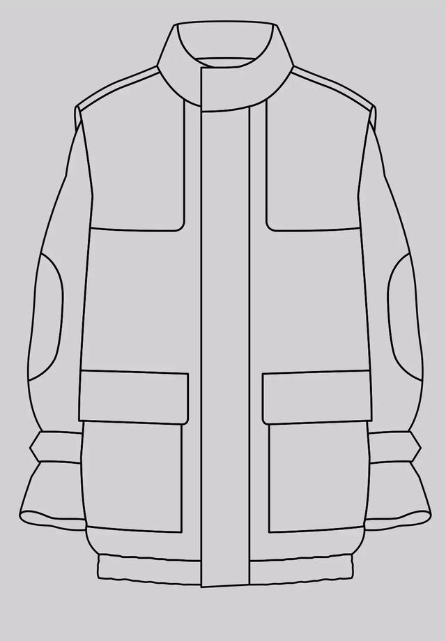 服装平面款式图画法（款式设计服装款式图正背面）(48)