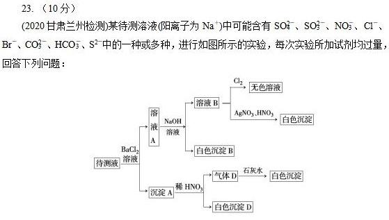高一化学新教材练习册电子版（高一化学人教版新教材第一章训练题）(8)