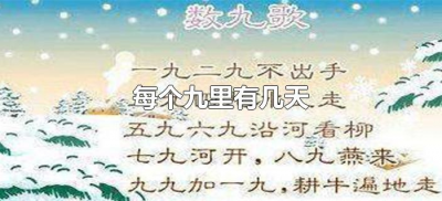 ​每个九里有几天（每个九有几天?）