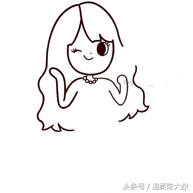 美人鱼怎么画简笔画又漂亮又可爱（一步一步教你画美人鱼）(12)