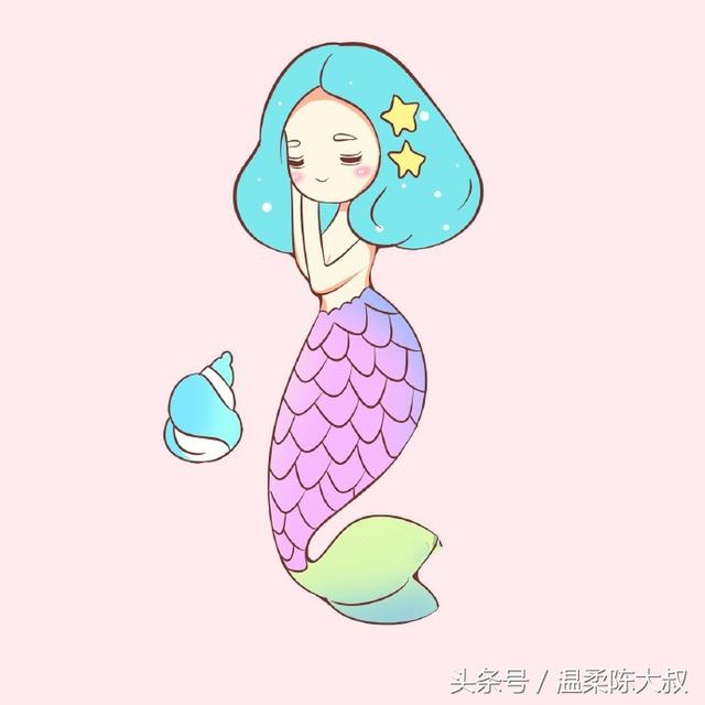 美人鱼怎么画简笔画又漂亮又可爱（一步一步教你画美人鱼）(9)