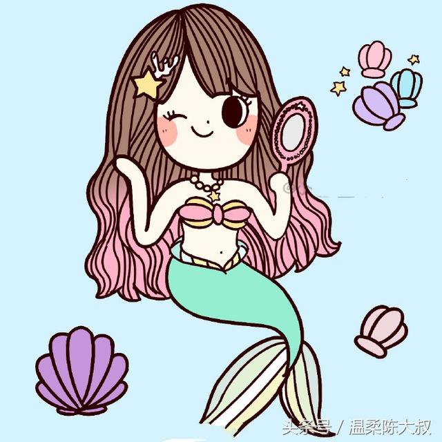 美人鱼怎么画简笔画又漂亮又可爱（一步一步教你画美人鱼）(18)