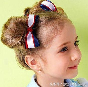 扎发教程简单好看儿童中短发（8款简易的女孩短发扎发发型）(1)