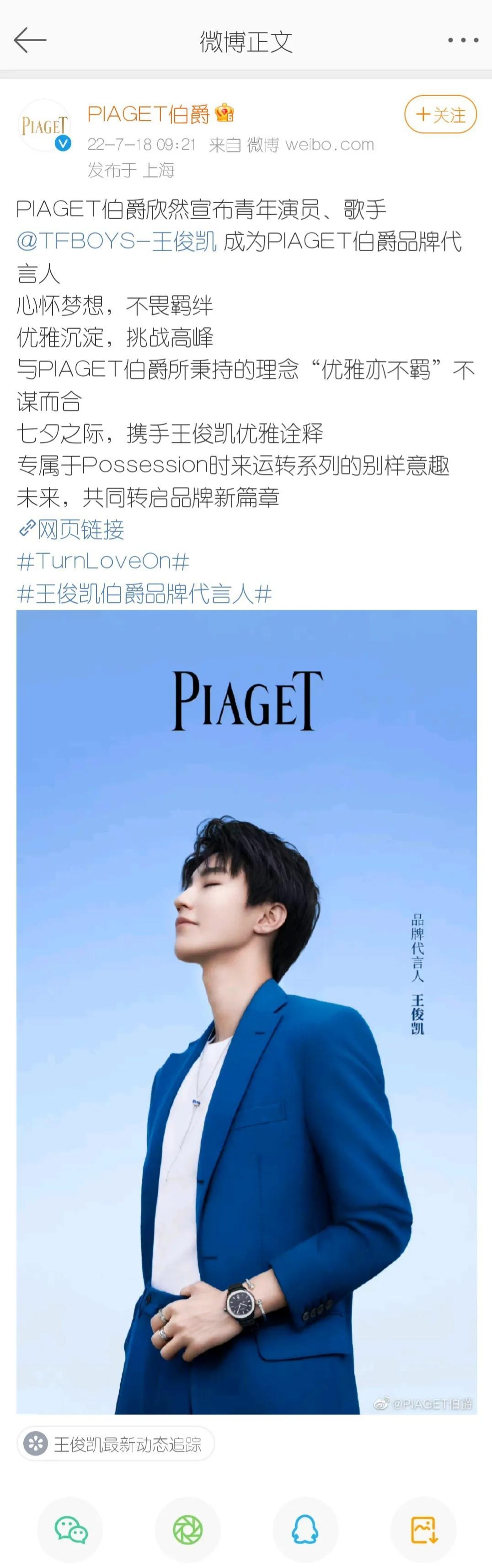 王俊凯代言的品牌有哪些(王俊凯代言的高奢品牌)  第1张