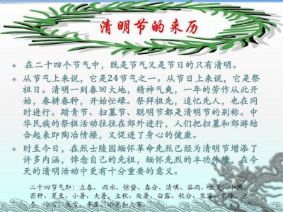 ​清明节的来历简短30字