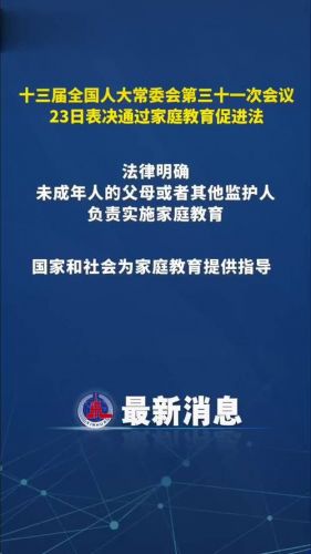 家庭教育促进法表决通过的感想(家庭教育促进法ppt课件)-第1张图片-