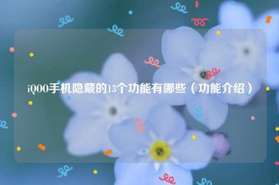 ​iQOO手机隐藏的13个功能有哪些（功能介绍）