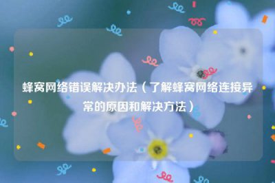 ​蜂窝网络错误解决办法（了解蜂窝网络连接异常的原因和解决方法）
