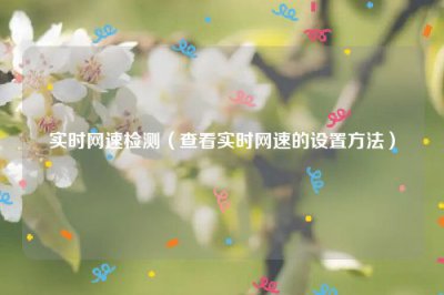 ​实时网速检测（查看实时网速的设置方法）