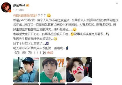 ​张远回应曾患躁郁症 称现在精神状态很稳定