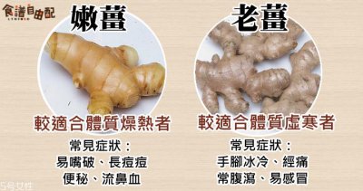 ​老姜和嫩姜功效的区别 不同姜的特点