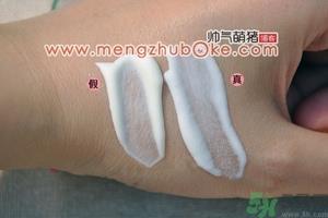 曼秀雷敦防晒霜真假辨别图 新碧水感防晒乳真伪鉴别对比