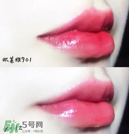 欧莱雅唇釉901平价斩男色试色_试色图