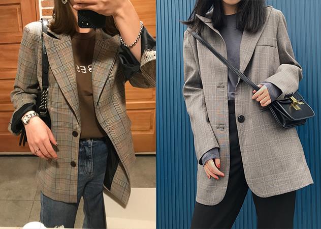女生格纹穿搭图片 格纹衣服搭配图片
