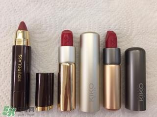 hourglass唇膏笔和kiko唇膏笔哪个好_试色对比图